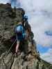 Speikboden-Klettersteig: Christian und Daniel zwischen Nepalbrücke und Ausstieg