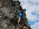 Speikboden-Klettersteig: Christian und Daniel zwischen Nepalbrücke und Ausstieg