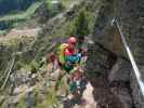 Speikboden-Klettersteig: Sigrid zwischen Nepalbrücke und Ausstieg