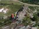 Speikboden-Klettersteig: Sigrid und Leonie zwischen Nepalbrücke und Ausstieg