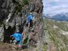 Speikboden-Klettersteig: Daniel und Christian zwischen Nepalbrücke und Ausstieg