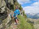 Speikboden-Klettersteig: Daniel zwischen Nepalbrücke und Ausstieg