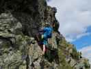 Speikboden-Klettersteig: Daniel zwischen Nepalbrücke und Ausstieg