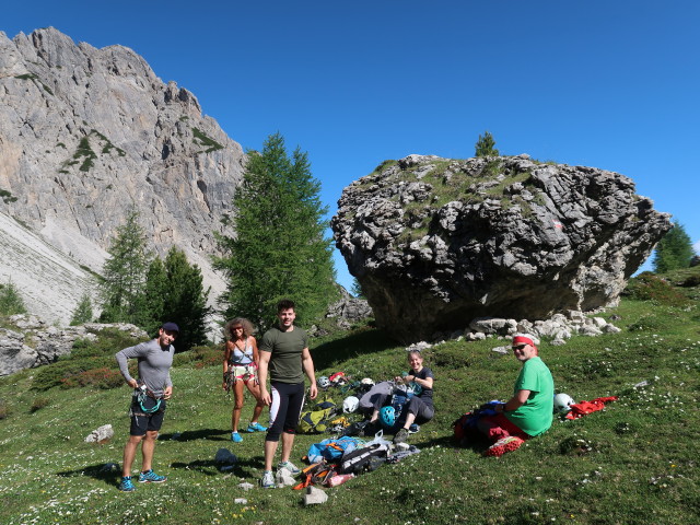 Christoph, Irmgard, Alexander, Irene und Reinhard zwischen Marcherstein und Kleiner Gamswiesenspitze