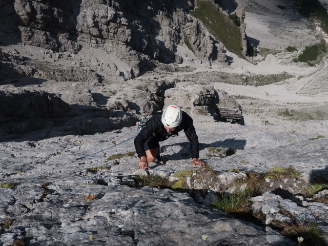 Gamsplatte: Christoph in der 7. Seillänge