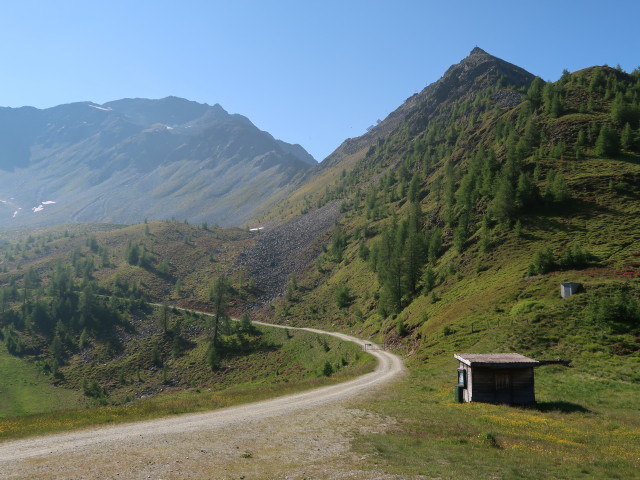 Rotenkogel und Bunköpfl von der Bergstation der Goldriedbahn aus