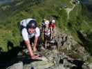 Erich, Michaela, Sonja und Marion zwischen Bergstation der Goldriedbahn und Bunköpfl