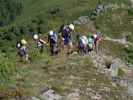 Ulrike, Sonja, Frank, Josef, Erich, Michaela und Marion zwischen Bergstation der Goldriedbahn und Bunköpfl