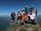 Josef, Sonja, Ulrike, Marion, ich, Frank, Erich und Michaela am Bunköpfl, 2.419 m