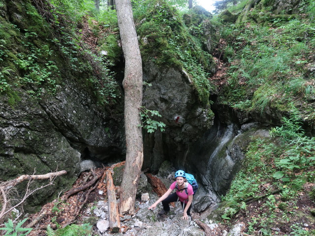 Sabine in der Weichtalklamm