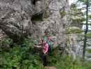 Turmstein-Klettersteig: Sabine im Einstieg