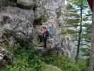 Turmstein-Klettersteig: Sabine im Einstieg