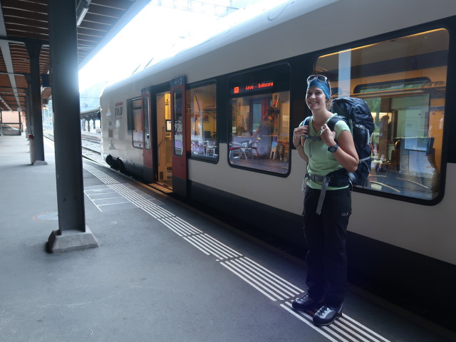 Marisa im Bahnhof Göschenen, 1.106 m (27. Juli)