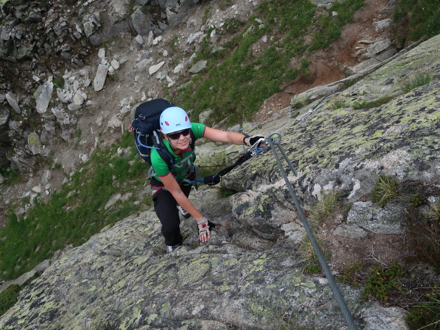 Krokodil-Klettersteig: Marisa am zweiten Turm (28. Juli)