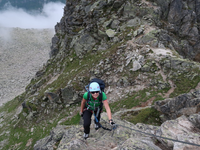 Krokodil-Klettersteig: Marisa am zweiten Turm (28. Juli)