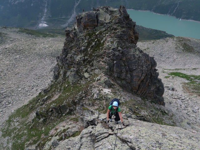 Krokodil-Klettersteig: Marisa am zweiten Turm (28. Juli)