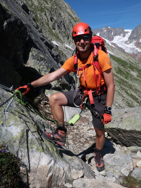 Moosstock-Klettersteig: Ich beim Steigbuch (29. Juli)