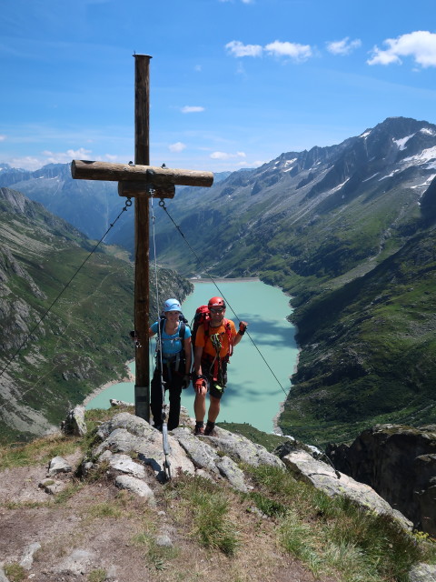 Moosstock-Klettersteig: Marisa und ich beim Ausstieg (29. Juli)