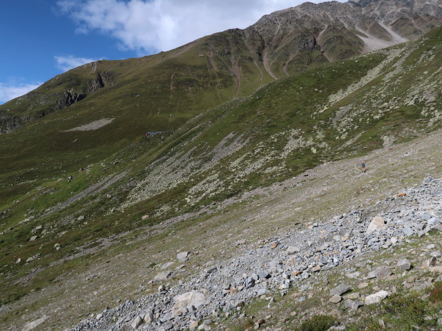 Evelyn zwischen Rüsselsheimer Hütte und Kleinbärenzinne-Klettersteig (15. Aug.)