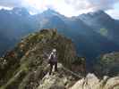 Kleinbärenzinne-Klettersteig: Bernadette im Abstieg (15. Aug.)