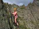 Kleinbärenzinne-Klettersteig: Evelyn im Abstieg (15. Aug.)