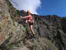 Kleinbärenzinne-Klettersteig: Evelyn im Abstieg (15. Aug.)