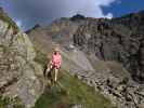 Kleinbärenzinne-Klettersteig: Evelyn im Abstieg (15. Aug.)