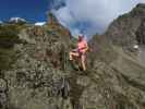 Kleinbärenzinne-Klettersteig: Evelyn im Abstieg (15. Aug.)