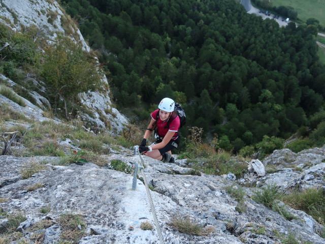 &Ouml;TK-Klettersteig: Larissa im Ausstieg