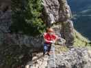 Ferrata dei Laghi: Axel im Einstieg des Bombasel Vertigo