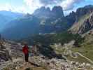 Axel zwischen Abstiegs-Klettersteig und Passo Pordoi