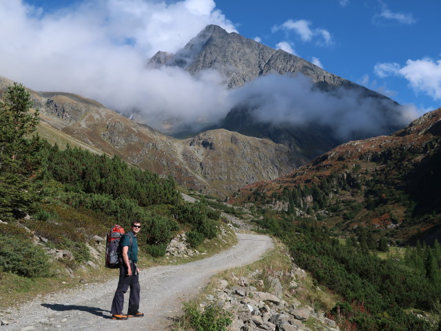 Ronald im Sulztal zwischen Vorderer Sulztalalm und Hinterer Sulztalalm (15. Sep.)