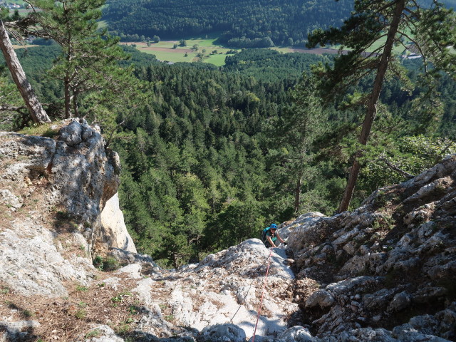 Kanzelsteig: Sabine in der 3. Seillänge