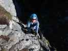 Wildfrauen-Klettersteig: Sabine zwischen Einstieg und Frauenmauer (6. Okt.)