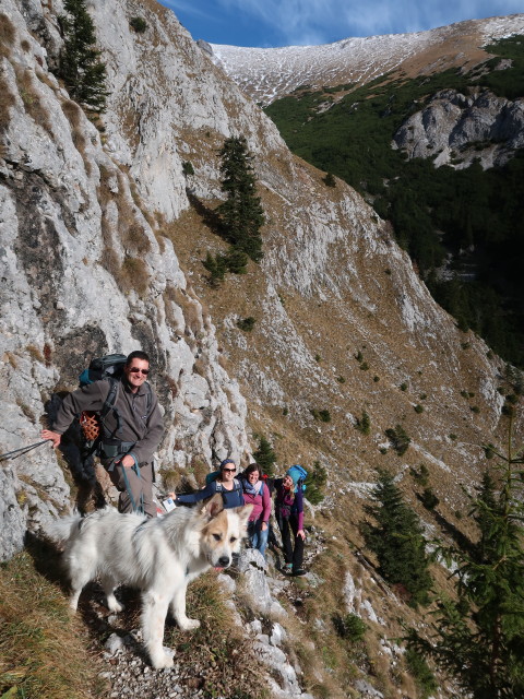 Stefan, Sabine, Kerstin und Janna am Südlichen Grafensteig in der Königsschusswand