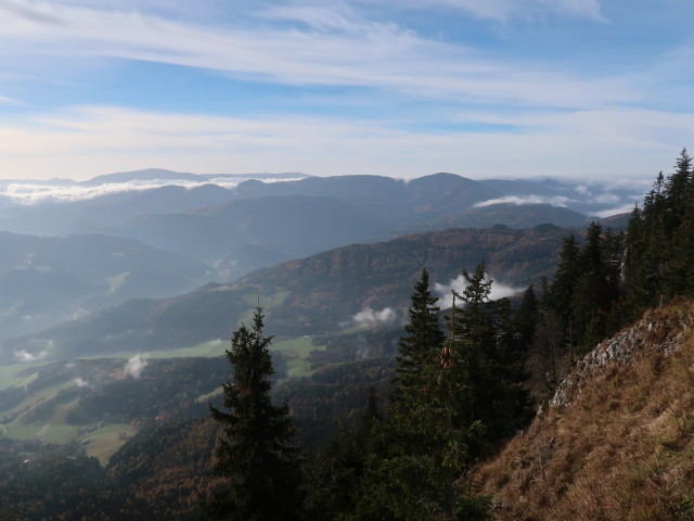 von der Bergstation der Rax-Seilbahn Richtung S&uuml;dwesten
