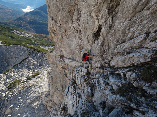Bert-Rinesch-Klettersteig: Carmen nach der Hosenschei&szlig;ertraverse