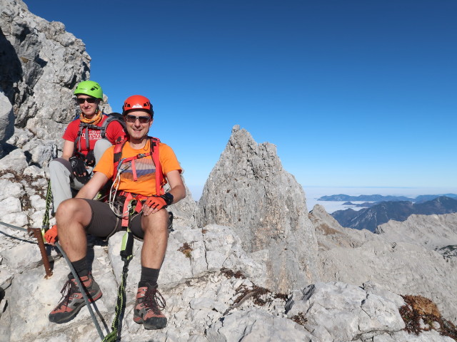 Bert-Rinesch-Klettersteig: Carmen und ich am Priel-S&uuml;dgrat