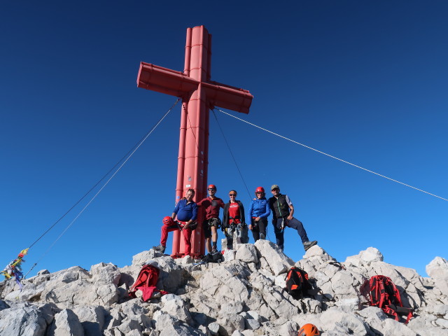 Erhard, ich, Carmen, Martina und Axel am Gro&szlig;en Priel, 2.515 m