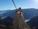 Bert-Rinesch-Klettersteig: Carmen auf der 2. Seilbrücke