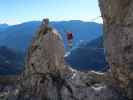 Bert-Rinesch-Klettersteig: Carmen auf der 2. Seilbrücke