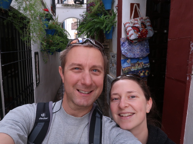 Ich und Sabine im Calleja de las Flores in C&oacute;rdoba (20. Nov.)