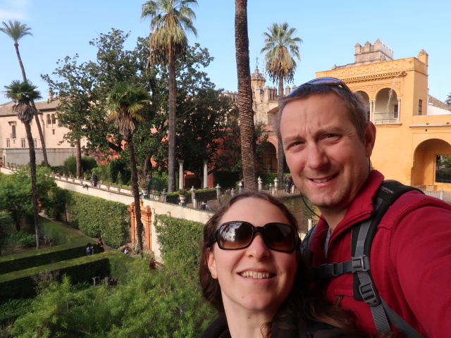 Sabine und ich im Real Alcázar de Sevilla (21. Nov.)