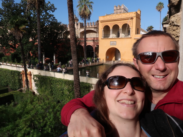 Sabine und ich im Real Alc&aacute;zar de Sevilla (21. Nov.)