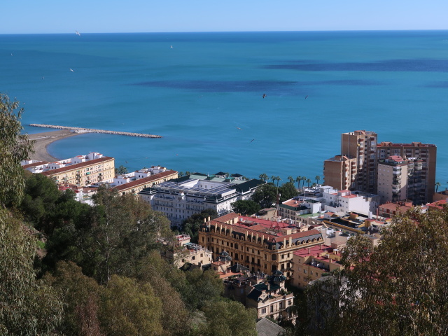 M&aacute;laga vom Castillo de Gibralfaro aus (24. Nov.)