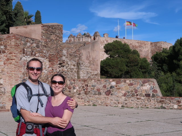 Ich und Sabine im Castillo de Gibralfaro in M&aacute;laga (24. Nov.)