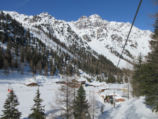 Schlicker Alm von der Sennjochbahn aus