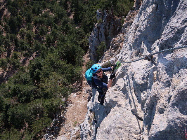 Gebirgsvereins-Klettersteig: Sabine in der Weningerwand