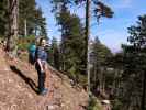 Sabine zwischen Seiser Toni und Gebirgsvereins-Klettersteig