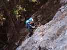 Gebirgsvereins-Klettersteig: Sabine in der Headwall